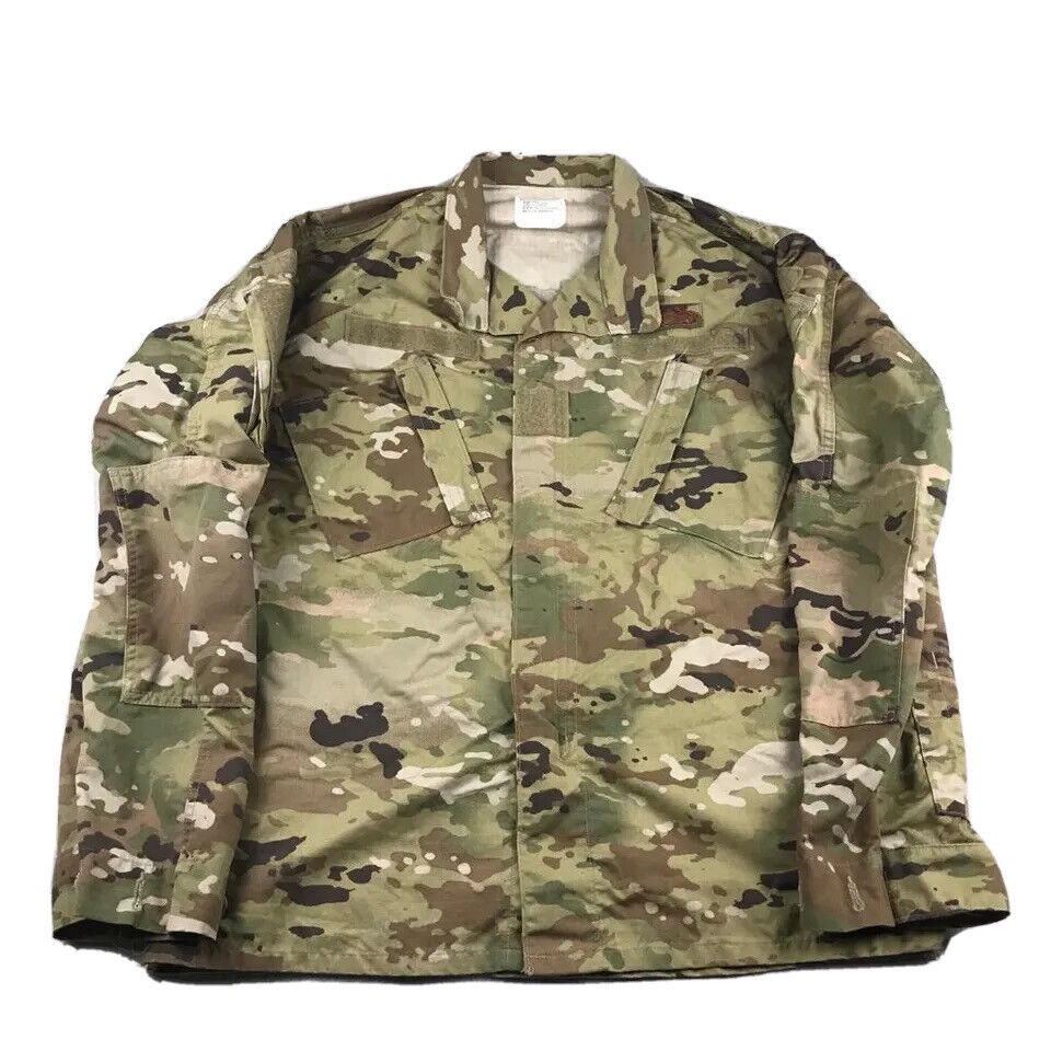 Army Combat Uniform Shirt Adult Large Long Green Camo Long Sleeves