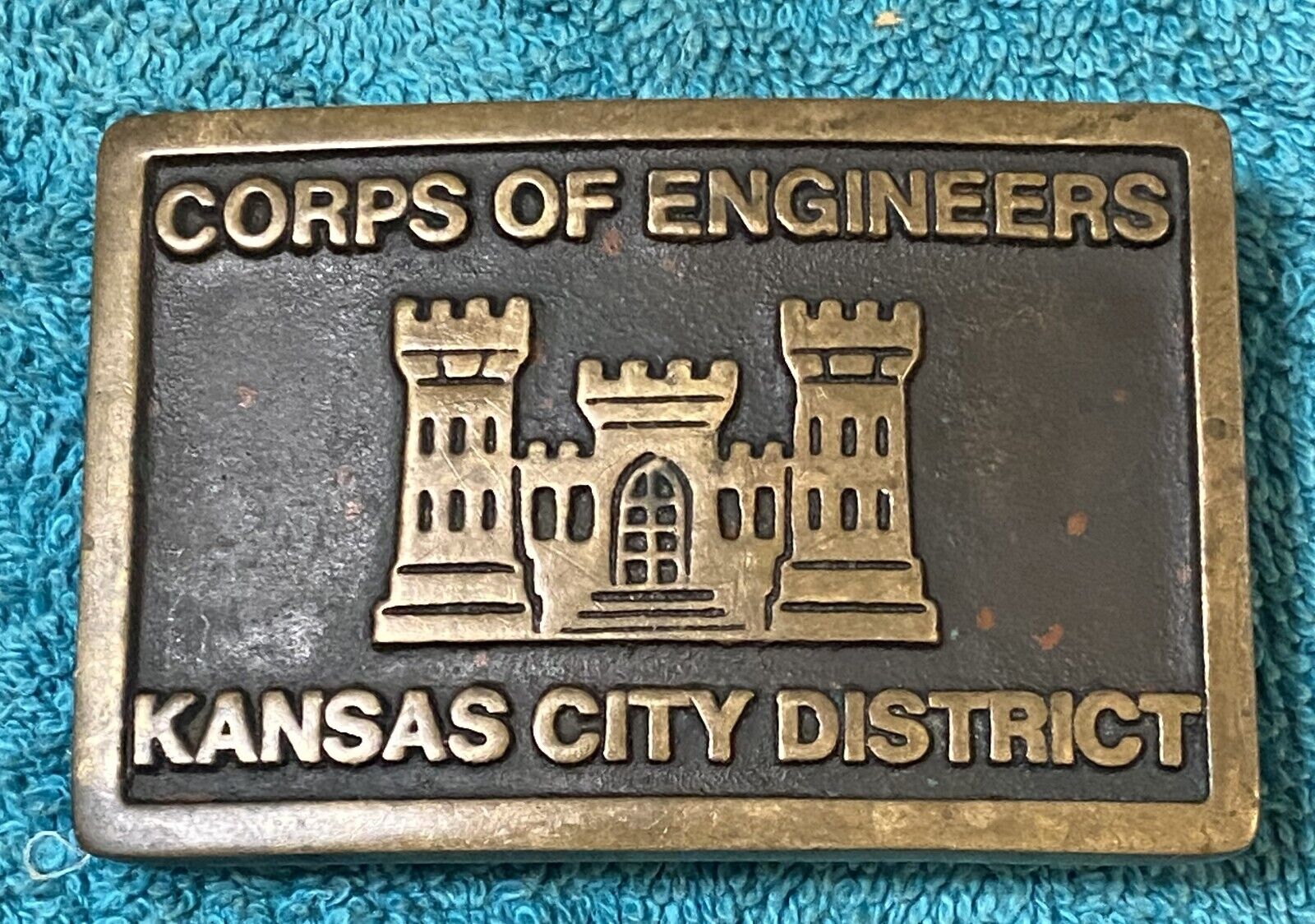 US Army Engineers - Kansas City District - Solid Brass Buckle - 