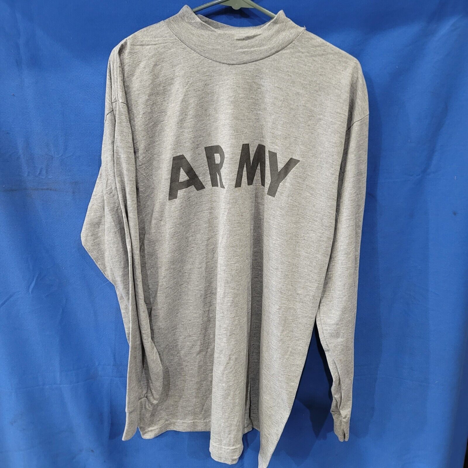 Vintage Military Shirt Men's Army Long Sleeve T-Shirt Extra Large