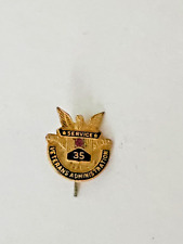 35 Years Veterans Administration Gold Pin Set with Small Ruby/Garnet picture