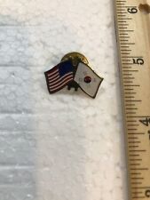 Vintage Air Force USA & S. Korean Flags Pin picture
