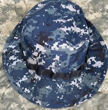 USN Blue Digital Working Utility Boonie Cap Size 7 Used 3_A13 picture