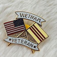 Vietnam Veteran Friendship Flag Enamel Lapel Pin picture