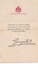 Original WW1 Death Plaque Condolence Letter picture