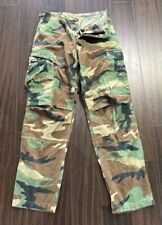 Vintage Woodland Camo Pants Mens S Army Marines Utility Button Fly Cargo USA picture