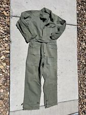 WWII M1943 HBT OD Coveralls 40R 1940s Herringbone Twill Jacket US ARMY TANKER picture