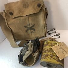 Original WW1 U.S. Army Soldiers Gas Mask w/Hose, Filter & Carry Case w/Unit Mark picture