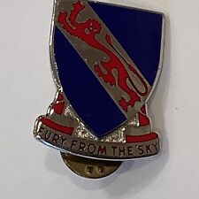 Vintage WWII Blue And Red Enamel FURY FROM THE SKY 508th Infantry Crest Pin picture