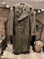 VTG 1940s WWII USA Full Length Army Green SZ 38 L Wool Trench inscribed name picture