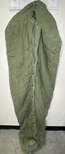 Vintage US Military Green Mummy Intermediate Cold Sleeping Bag Wool Filled 85x29 picture