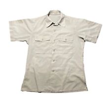 Vintage 40s WWII Military Uniform Shirt Short Sleeve Khaki GI Summer L/XL picture