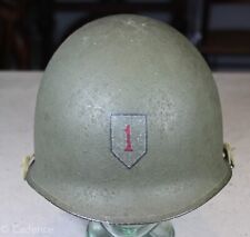 US WW2 1st Infantry Division Painted M1 Helmet Shell Front Seam Swivel Reenactor picture
