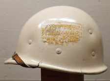 WW2 U.S. Hawley M1 Helmet Liner, Post War Painted, Complete Harness & Chin Strap picture