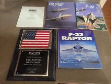 Lockheed Martin Boeing F-22 First Flight Flag Plaque and Raptor books poster lot picture