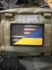 USA / Ukraine Flag Morale Patch ARMY MILITARY Tactical Ukrainian Flag picture