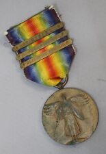 World War I WWI Victory Medal with 3 Battle Bars - St. Mihiel BarMeuse-Argonne picture