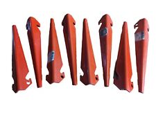 Lot of 8 Military Surplus Pup Tent ORANGE Shelter Half Stakes Aluminum NEW picture
