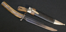 WWI - WWII German Trench Boot Fighting Knife 'F.W. ORTMANN Solingen' & Scabbard picture