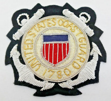 United States Coast Guard Shoulder Crest Bullion Patch Black Silver & Gold    AL picture
