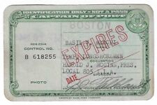 1945 Boston Captain Of Port Longshoreman Coast Guard Card American Bank Note MA picture