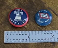 Lot of 2 Vintage WW1 Liberty Loan Third Fourth Pinback Button picture
