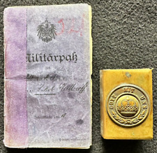WWI German Original Militärpass KUTTEROFF R Inf Reg 120 Wounded Buckle Matchbox picture