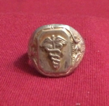 Vintage STERLING SILVER US ARMY Medical Corps ring size- 10.5    L10 picture