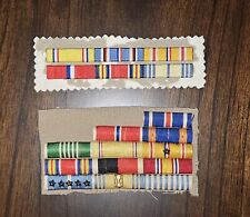 Original WWII Korean War Vintage US Army Air Force Medal Ribbon Bar Embroidered picture
