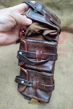 WW1 Military Leather Bandolier Ammo Pouch Antique Fashion Belt  picture