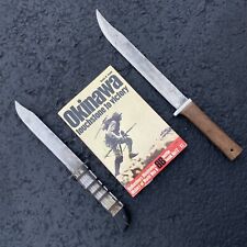 2 WWII Theater Made Fixed Blade Trench Art Fighting Knife Lot + Ballentine Book picture