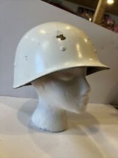 Vintage Fiberglass White Navy  Army Military Helmet With Straps Inside picture