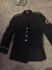US Army Men’s Military Service Dress Blue Uniform Jacket Coat Size 38R picture