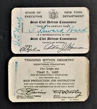 1940s LOT WWII philipstown ny CARDS issac ward CIVIL DEFENSE and WAR PROD INSTR picture