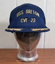 USS BRETON CVE-23 US Navy Carrier Ship Blue Snap Back Wear Guard Hat Cap picture
