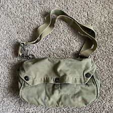 USGI WWII US Army Lightweight Service Gas Mask Canvas Bag w/ Adjustable Straps picture