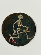 Original Vintage WWII Leather Grim Reaper Jacket Patch; 4 1/2 Inches; “RARE” picture