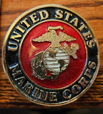 United States Marines Corp Belt Buckle USMC MILITARY Enameled Made in USA picture