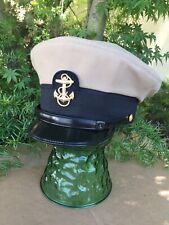 VTG US Naval Academy Cadet Visor Cap Hat 7- 1/8” Adjust Cosplay History USA picture