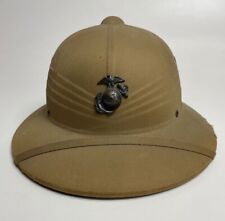 Vintage United States Marine Corps USMC WW2 Chin Strap Pith Helmet Pacific 1944 picture