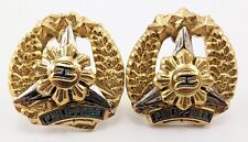 Philippine Army APF Military General Officer Collar Lapel Brass Pin Set Pair picture