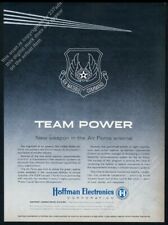 1959 USAF Air Materiel Command shield logo art Hoffman labs vintage print ad picture