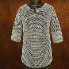 Aluminum Butted Chainmail Shirt Haubergeon, Medieval Costume Armor, picture