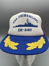 Vintage USS Fieberling DE-640 Snapback Hat picture