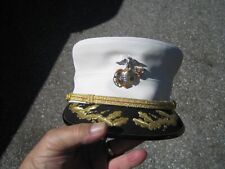US Marine Corps Female Officers White Hat with Bullion-Sterling & G F Hat Badge picture