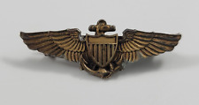 Vintage Brooch Pin WWII WW2 Naval Aviation Pilot Wings C Clasp picture