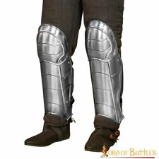 Medieval Knight Greaves Reenactment SCA Fixed Knee Armor Leg Guard 20 Gauge Pair picture