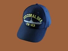 USS CORAL SEA CV-43 U.S NAVY SHIP HAT U.S MILITARY OFFICIAL BALL CAP U.S.A MADE  picture