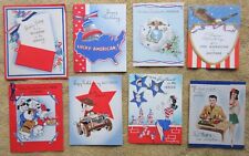 8 VINTAGE WW2 ERA GREETING CARDS - MILITARY THEMED - UNUSED - NO ENVELOPES picture