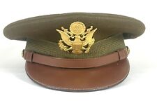 WW2 US Army Air Corps Officer Visor Cap Hat Saks New York Named Bruce D. Figg picture