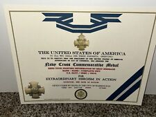 NAVY DISTINGUISHED COMMEMORATIVE BLUE CROSS CERTIFICATE ~ TYPE-2 w/PRINTING picture